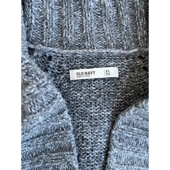 Old Navy Women's V-Neck Cardigan XL Gray Button Up Short Sleeve Chunky Sweater - Picture 3 of 7